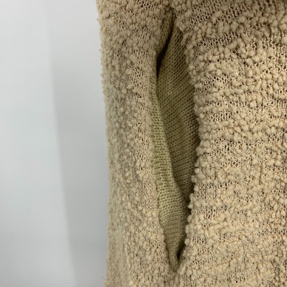 Altar'd State Vest Beige Hooded Sleeveless Cardigan Popcorn Knit - Picture 5 of 9